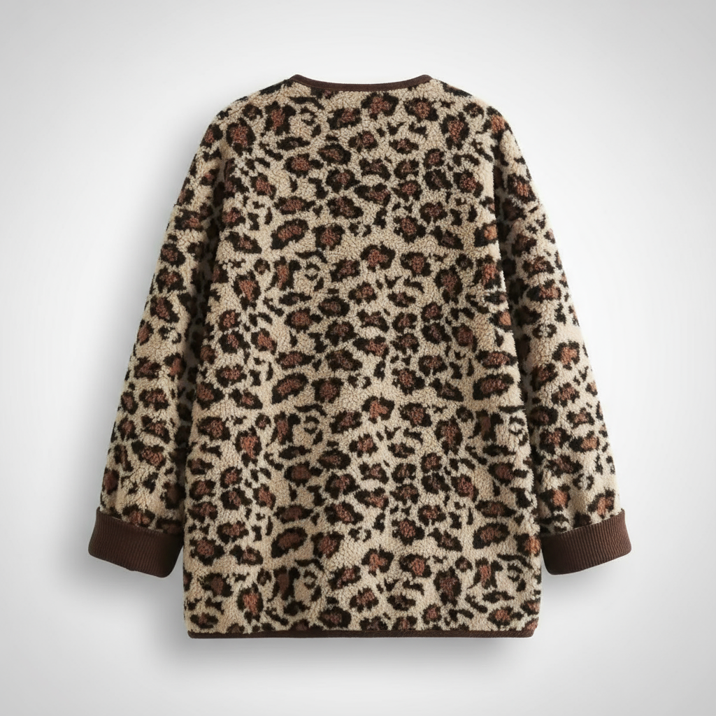 Leopard print jacket on a white background
