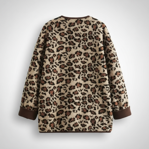 Leopard print jacket on a white background