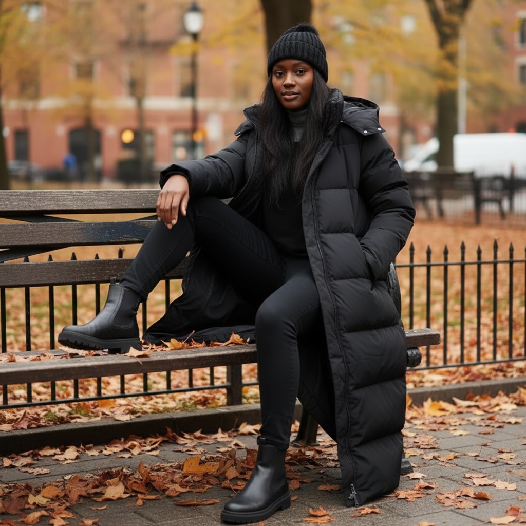 Long Quilted Oversized Hooded Puffer Jacket