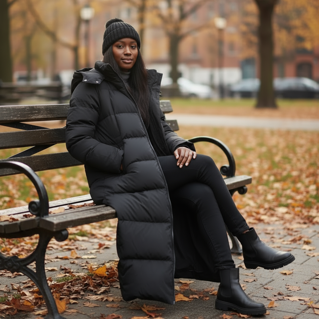 Long Quilted Oversized Hooded Puffer Jacket