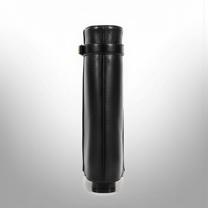 Black thermos bottle on a light gray background