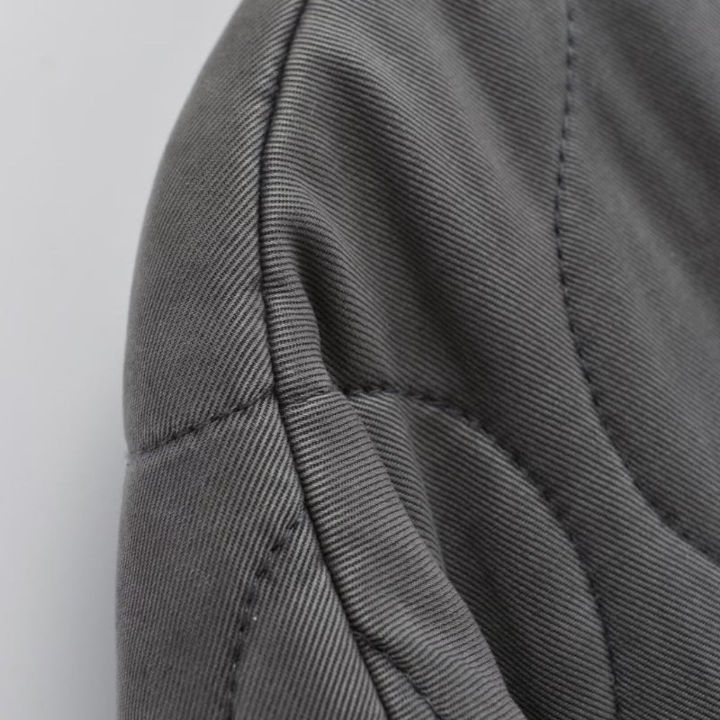Close-up of a gray fabric texture on a white background