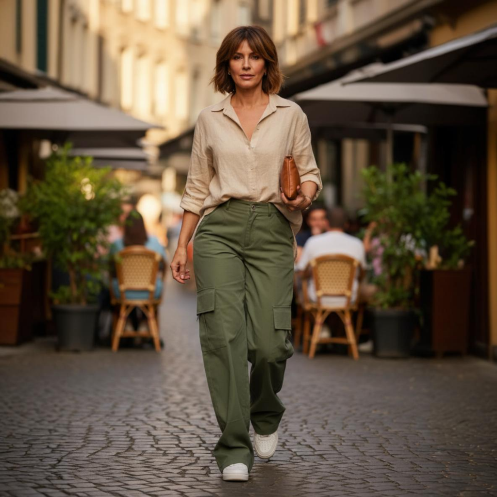 Woman walking on a street in an urban setting