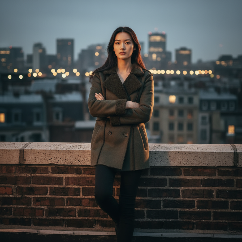 Sherpa Lined Double Breasted Relaxed Fit Coat