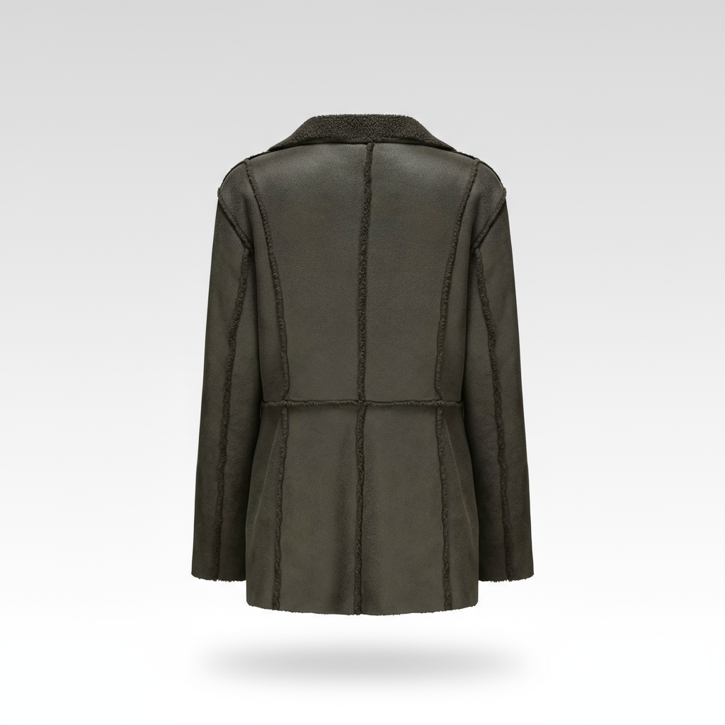 Green coat on a white background