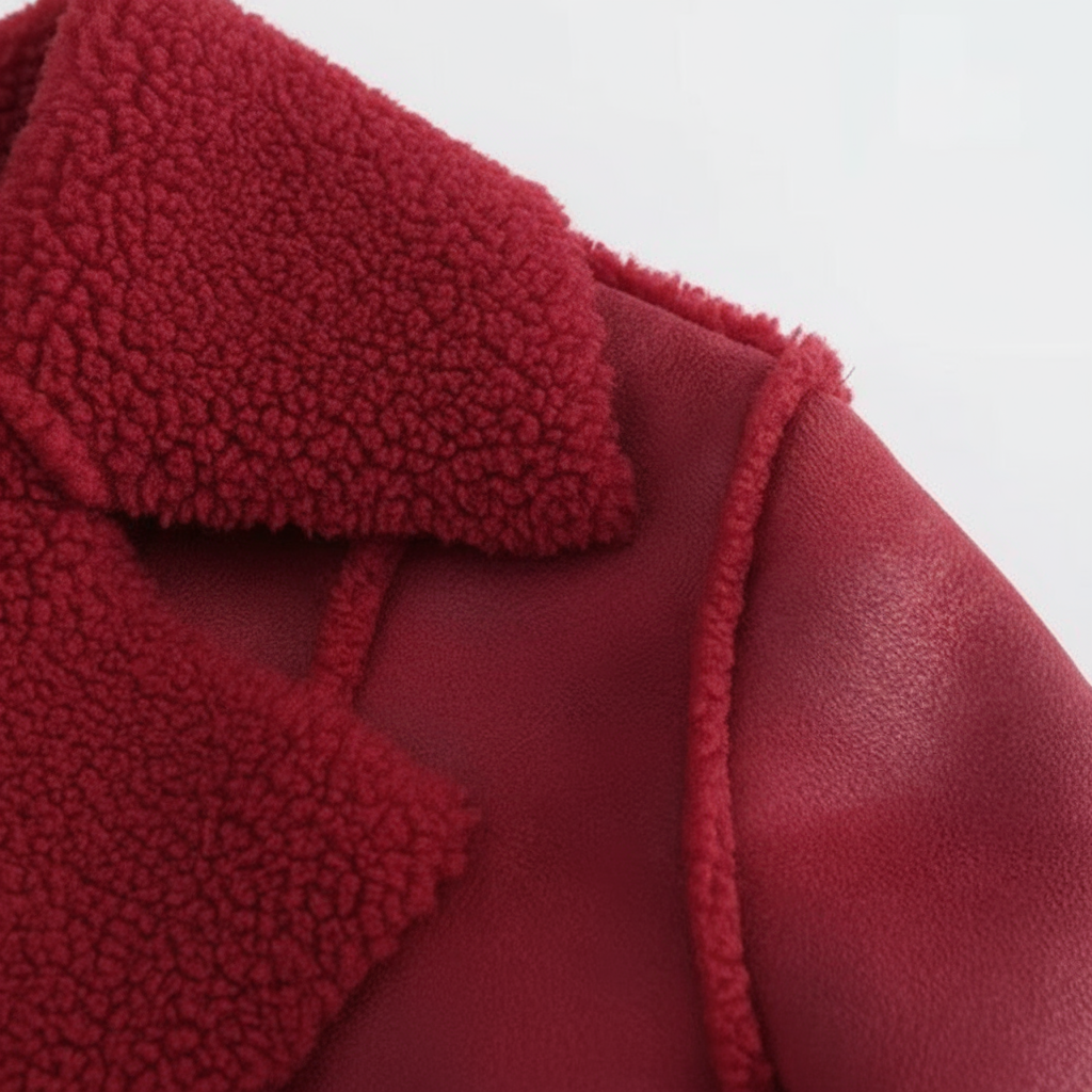 Close-up of a red textured fabric with a white background