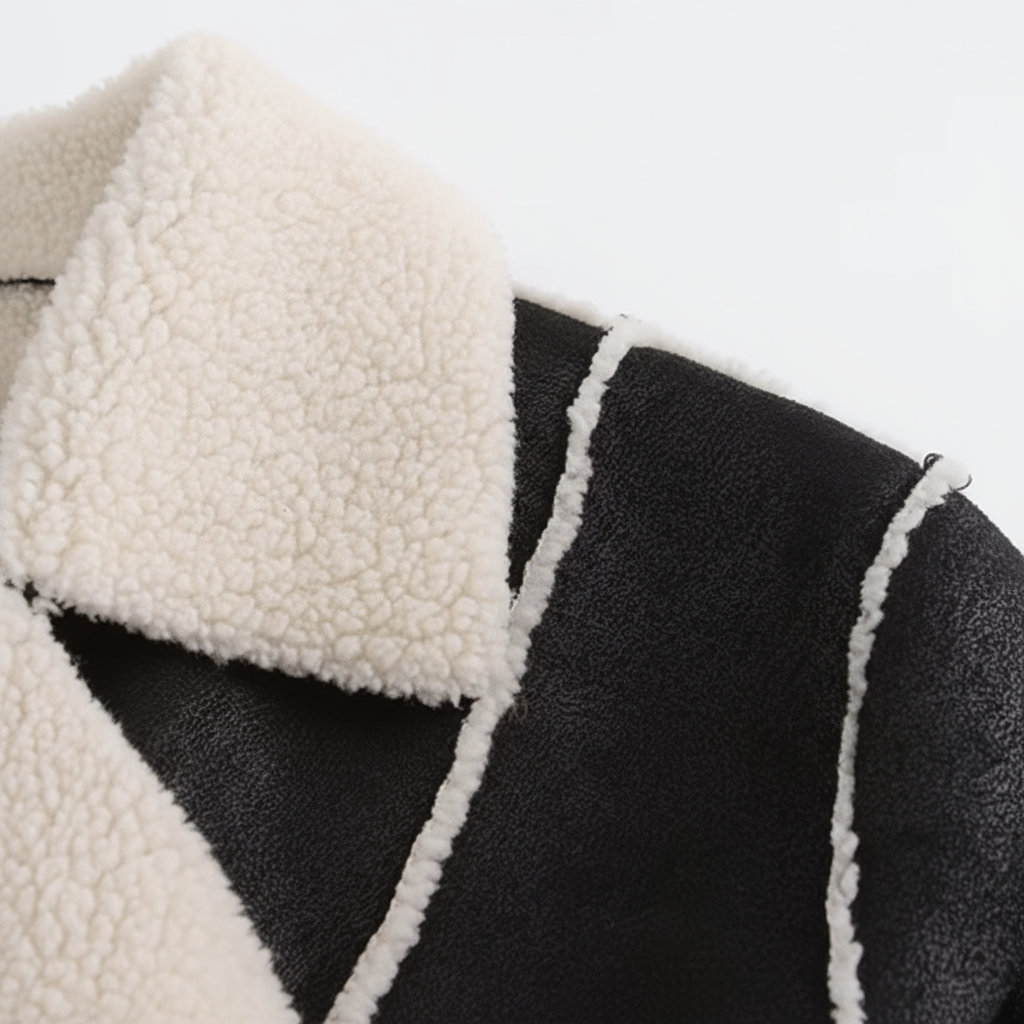Close-up of a black and white checkered fabric with textured edges on a white background