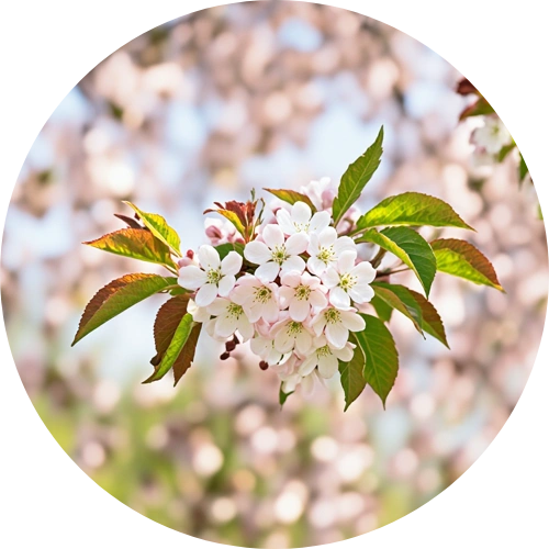 Close-up of cherry blossoms with a blurred background
