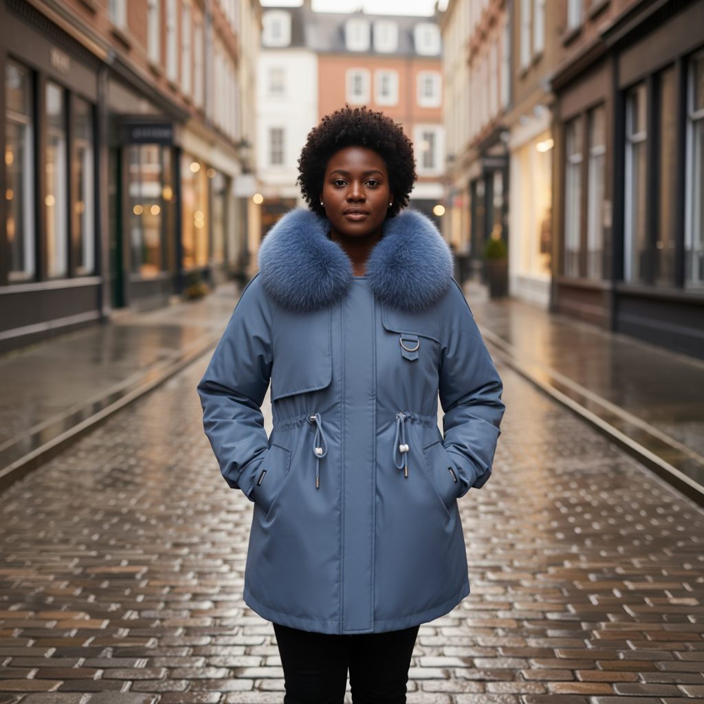 Weather Resistant Oversized Parka with Faux Fur Hood