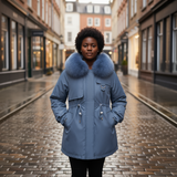 Weather Resistant Oversized Parka with Faux Fur Hood
