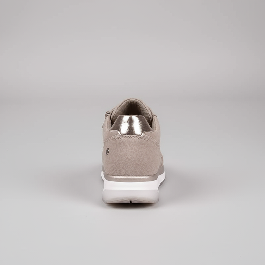 Gray sneaker on a light gray background
