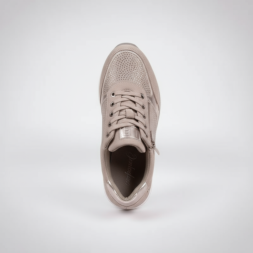 Beige sneaker on a white background