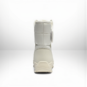White winter boot on a white background
