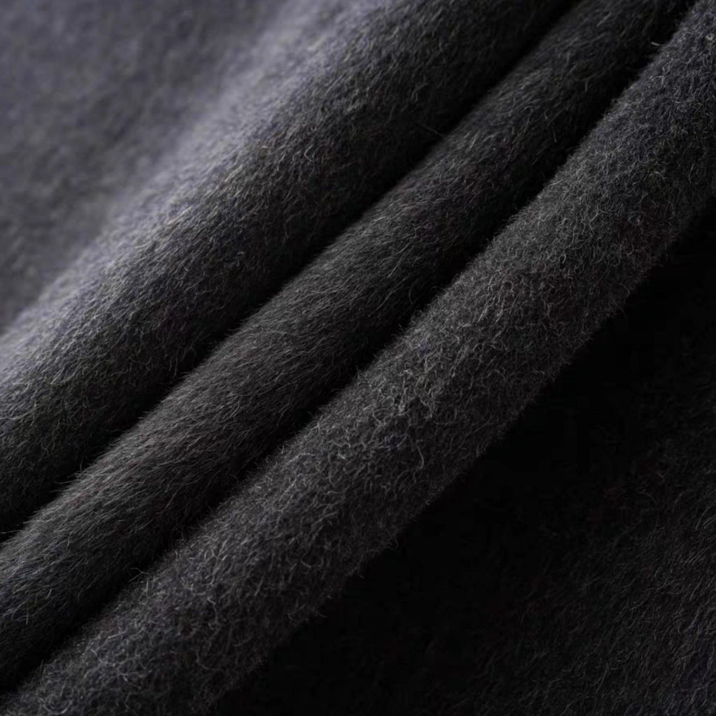 Close-up of dark gray fabric texture